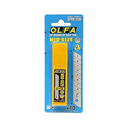 Miniatura 4 de Olfa 253101 10 Cuchillas Troceables De 83,3x12,5x0,45 Mm Para Cúter Mt-1, Negro, Set Piezas, Klingen, 10 Stück