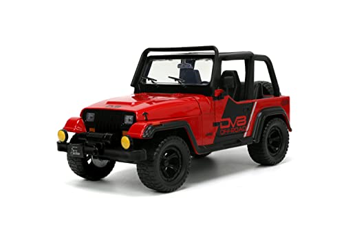 Jada Toys Just Trucks 1992 Jeep Wrangler 1:24 Rojo/Negro miniatura 4