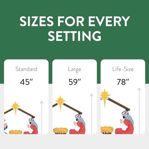 Outdoor Nativity Store Complete Nativity Scene - 12 Weatherproof Nativity Set Figures for Outdoor Christmas Decoration - Easy to Assemble & Store - Life-Size, White - Thumbnail 6