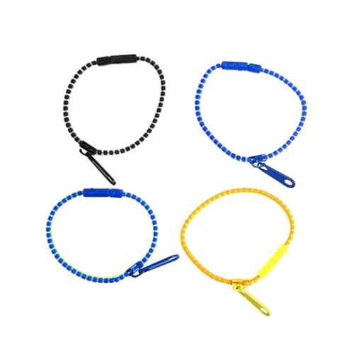 BESTonZON 4 piezas Pulseras de Cremallera Bicolor de Juguetes Sensoriales para...