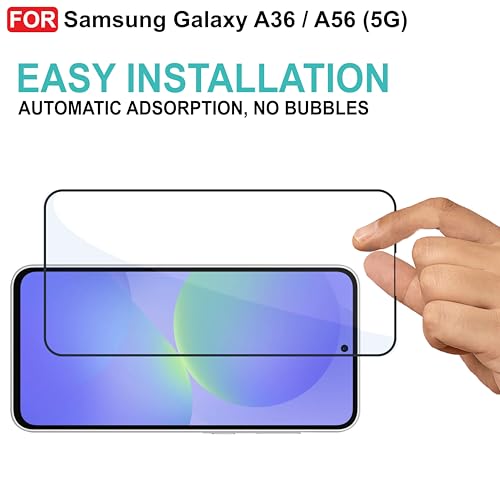 Image of CEDO Tempered Glass for Samsung Galaxy A36 / A37 / A56 (5G) | Screen Protector Full HD Quality Tempered Glass Anti-Scratch Edge to Edge Coverage with Easy Installation Kit (Black)