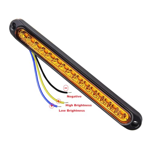 VISSQH 15-LED Rücklicht Bar, Gelb, 12V-24V, Stoßfest, Wasserdicht, Staubdicht, Auto, LKW, Van, Bus, RV, UTV, Motorrad, Schneemobil, Boot, Traktor, ATV, Golfwagen, Fahrrad