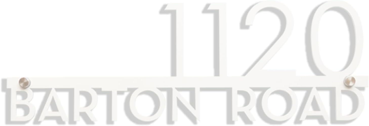 304 Stainless Steel Custom House Numbers for Outside, Matte White Modern House Numbers,Address Sign Plaque