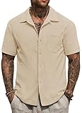CUBAN SHIRTS: Herren Buton Down Shirt verfügt über eine perfekte Kombination aus Sommer und modernem Twist. Setzen Sie ein Statement mit dem Regular Fit Design dieses kubanischen Guayabera-Shirts und vervollständigen Sie Ihr stylisches Ensemble.
