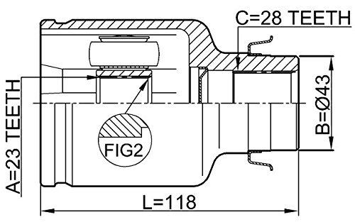 Amazon.com: Gg2522520 - Inner CV Joint Right 23X43X28 For Mazda 