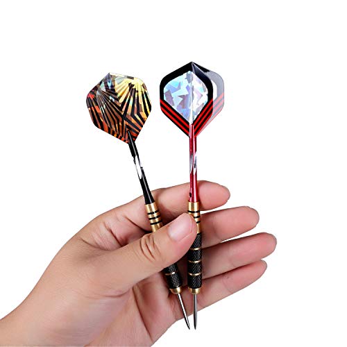 Lvgowyd 6 Pack Steel Tip Darts Set 26 Grams - Professional Metal Darts Tips with Aluminum Shafts Flights + Dart Sharpener + Dart Case (26g+Red+Black) - Thumbnail 4