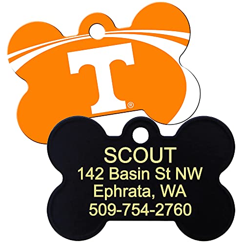 GoTags Tennessee Volunteers NCAA Personalized Engraved Sports Team Dog Tags, Bone Shape Pet ID Tags
