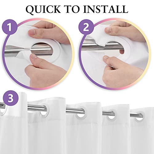 River Dream No Hook Long Shower Curtain or Liner Soft Microfiber - 75" Length Fabric Shower Curtain Liner Set, Machine Washable & Water Repellent, White, 71x77 by River Dream - Image 4