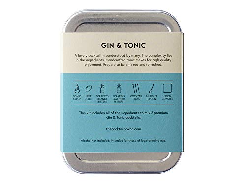 The Cocktail Box Co. Gin & Tonic Cocktail Kit - TSA-Friendly Airplane Cocktail Kit - Pack of 1