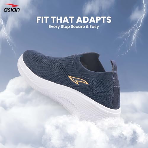 Image of ASIAN Storm-41 Walking Shoes for Men | Lightweight Slip-On Sneakers with Arch Support, Memory Foam Cushion & Breathable Mesh Upper | Comfortable Shoes for Walking & Travel
