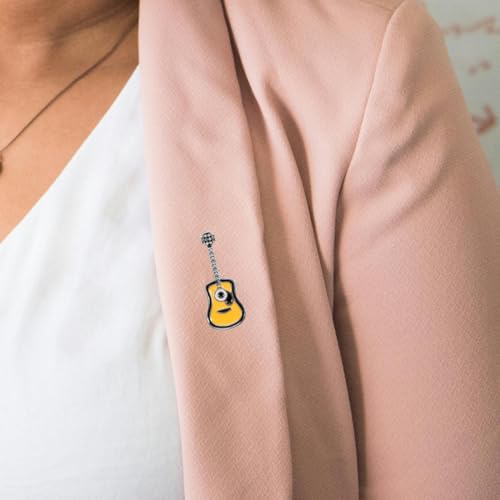 Image of CALLARON 9 Pcs Guitar Brooch Cartoon Brooch Pin Badges Backpack Badges Funny Cute Lapel Pins Music Lapel s Enamel Guitar Pin Antique Decor Alloy Christmas Label Child