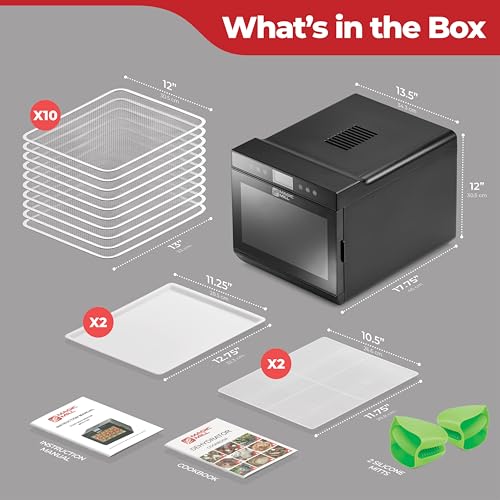 Magic Mill Premium Food Dehydrator Machine (10 Extra-Large Stainless Steel Trays) 700W Dryer for Beef Jerky, Fruits, Vegetables, Dog Treats, 48 Hour Digital Timer - 95°-167° Temperature Control by Magic Mill - Image 8