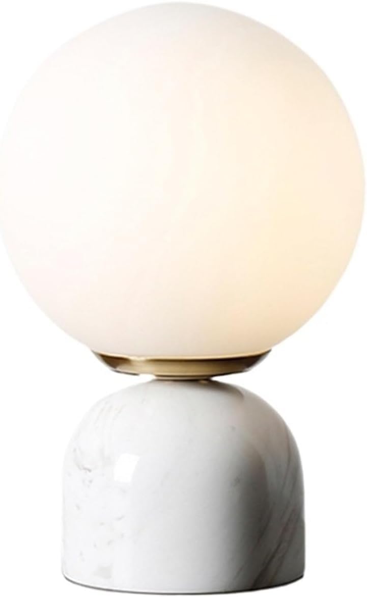 DFAEEKIYO Bedside Lamp Marble Table Lamps Bedroom Study Decoration(White)