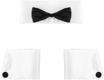 Men's 3 Pieces Waiter Costume Stripper Tuxedo Bow Tie Collar for Halloween Bachelor Party