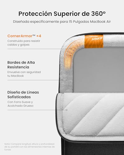 Protección portátil tomtoc MacBook Air M4 funda resistente premium 5