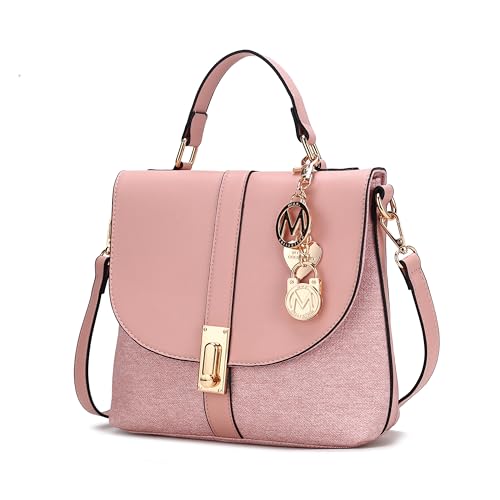 MKF Collection Bolsa de ombro feminina, bolsa tiracolo de couro vegano da Mia K, Rosa maren