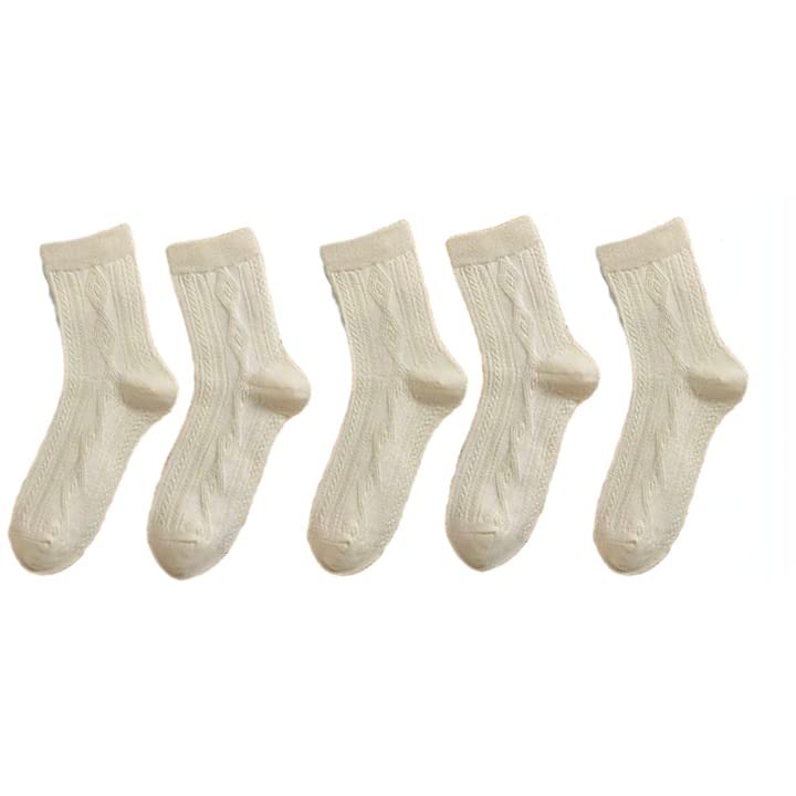 ALTALIVA 5 Pairs White Casual Ankle Socks for Women and Girls