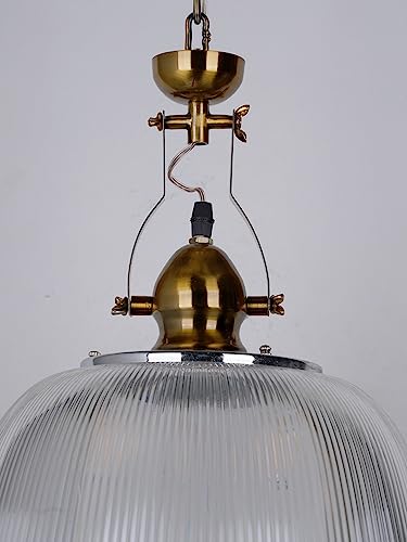 Image of Stainless Steel Prismatic Dome 12 Inch Industrial Pendant Light for Home Decorative Lamps - Bedroom, Living Room & Decoration