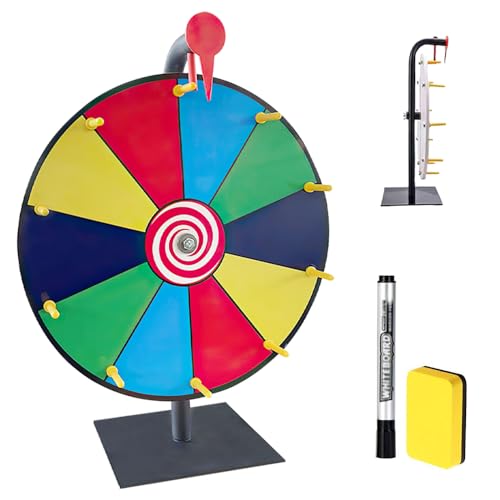 Wheel of fortune de table 30cm avec feutre effaçable pour jeu de kermesse et animation