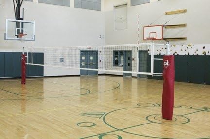 Gared Scholastic Telescope 2 Court Volleyball System Without Floor Sleeves and Covers