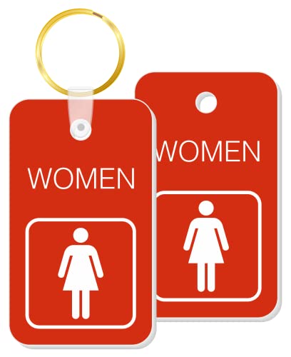 SmartSign 2-Sided Engraved Women Restroom Keychain | 1.75" x 3"