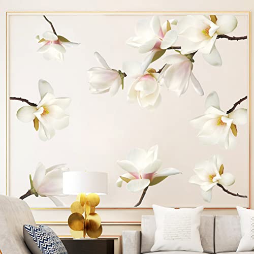 Vinilos Decorativos Magnolia Floral Blanca 3D 2 hojas miniatura 4