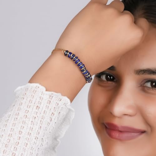 Natural Heishi Beads With Spacers Slider Bracelet Gemstone Healing Jewelry With 14k Yellow Gold Plated 8- Inch Adjustable Length2