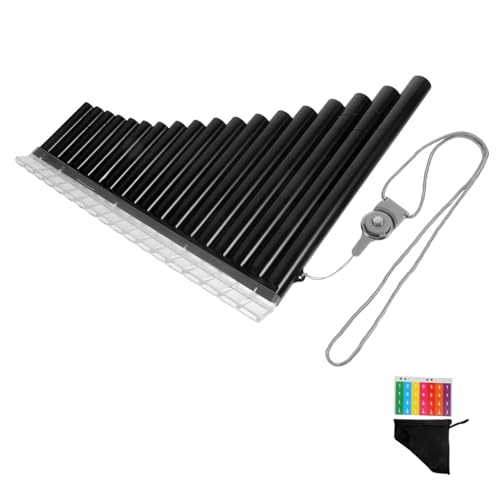 ifundom Professional Pan Flute Musical Instrument c Key 18-tube Black Recorder for Beginners