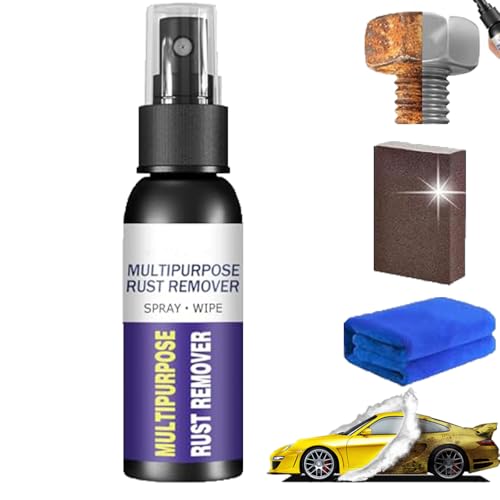 EYDHCN Multipurpose Rust Remover Spray, 1.69 floz Powerful Rust Remover Spray for Metal, Iron Out Rust Stain Remover, Heavy Duty Rust Remover, Car Rust Removal Spray Metal Paint Cleaner (1 Set)