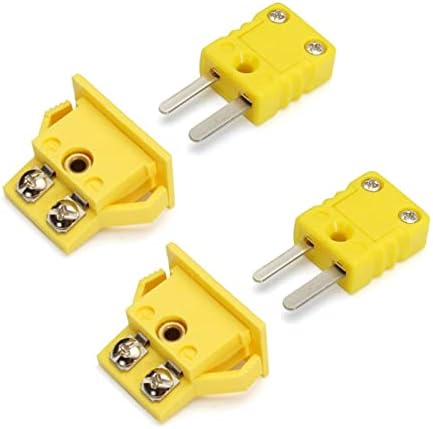 2Set K-Type Panel Mount Thermocouple Miniature Socket and Plug Connector(Yellow)