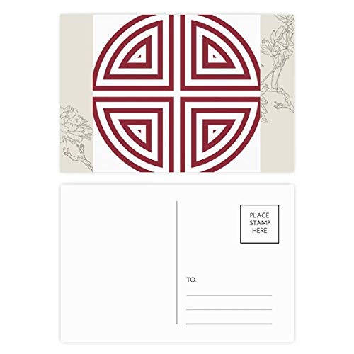 Chine traditionnelle quatre symbole chinois carte postale de fleur multicolore
