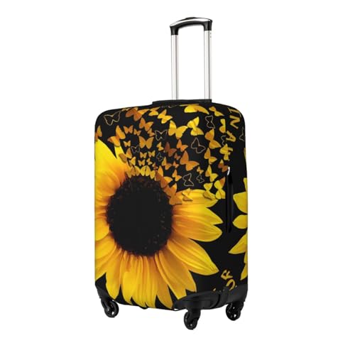 Butterfly And Sunflower Print Luggage Suitcase Covers Elastic Washable Luggage Protector Luggage Covers For Suitcase2