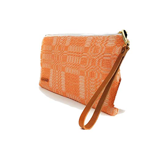 Kilimi Bags - Bolso de mano (30 x 18 cm), color coral y blanco Cover