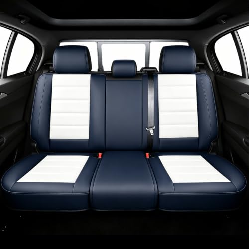 Image of Full Set Car Seat Covers for Ford F-150 F-250 F-350 XL XLT STX Lariat King Ranch Platinum Raptor Seat Covers 2007-2026, Waterproof Seat Protectors(Standard 5 Seats /Blue&White)