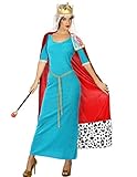 bleu clair/rouge ATOSA médiévale Reine, Costume