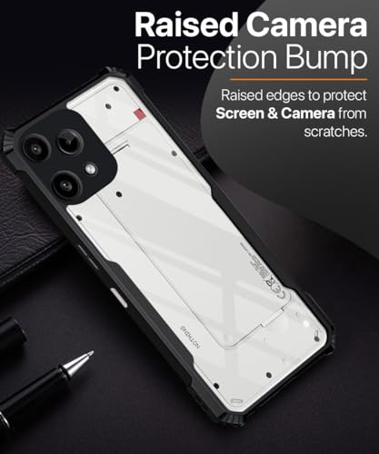 Image of WOW IMAGINE Shock Proof Clear Back Case Mobile Cover for Nothing Phone 3A Lite (Hard | Hybrid PC + TPU | Full Armour Device & Camera Protection | Black)