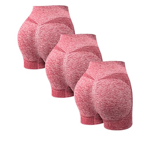 2 Pack Mallas Cortas Mujer Push Up Pantalones Cortos Deportes Cintura Alta Antirozaduras Pantalon Corto Deportivos Anticeluliticos Leggins Shorts Running Yoga Elásticos Short Gimnasio Fitness Ciclista