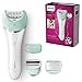 Price comparison product image Philips Satinelle Prestige BRE620/00 Epilator Wet and Dry Epilator with Massage, Shaving and Trimming Attachment for Use on The Body, Especially The Legs for Long Lasting Smooth Skin