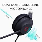 Yealink UH37 USB Headset with Microphone for PC Laptop - Headphones with Noise Cancelling Microphone for Computer,On-Ear Wired Office Call Center Headset Dual - Image 2