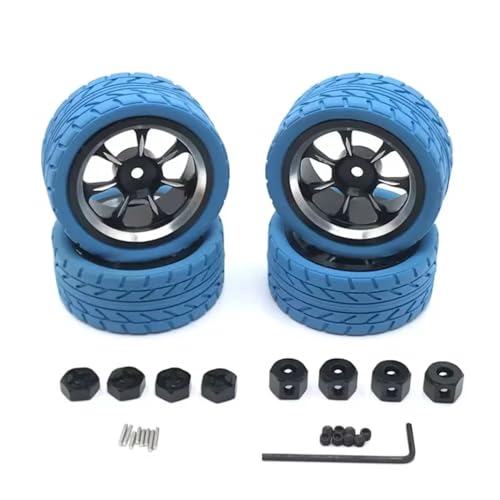 RC���f�� For WLtoys For WPL For MN LC 1/18 1/16 1/14 1/12 RC�J�[�p ���j�o�[�T���������^���z�C�[���^�C�� �N�[���ȃ}���`�J���[�^�C���X�L���A�b�v�O���[�h�p�[�c(Blue)