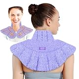 REVIX Microwave Heating Pad for Neck and Shoulders Back, Microwavable Heated Neck Wrap Warmer with Moist Heat, Lavender Aromatherapy Hot and Cold Pack