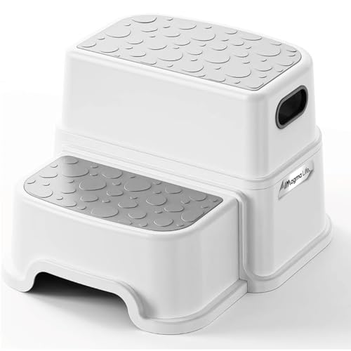La Mejor Lista de Muebles para niños pequeños Top 10. 45 MAGMALIFE Banco Escalera para Niño: Banquillo Taburete de 2 Escalones con Seguridad Antideslizante, ¡Perfecto para la Rutina de Lavado y Alcanzar Lugares Elevados con...