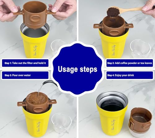 ZK&HX LIFE Conjunto de cafeteira para acampamento, gotejador de café portátil para viagens, caneca d