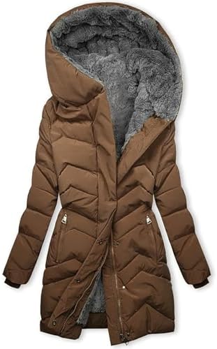 DESIGN - Giacca trapuntata kaki con colletto in pile borg