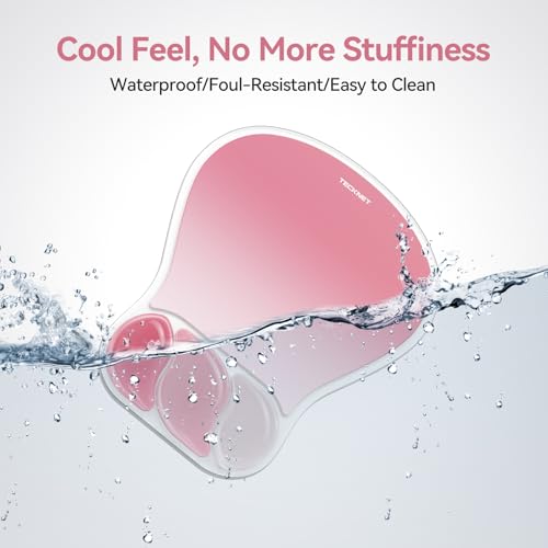 TECKNET Gel Ergonomic Mouse Pad, Mouse Pad with Wrist Rest with Gel Wrist Support for Relieve Wrist Pain Comfortably - Non-Slip Base & Waterproof Surface for Office, Gaming, and Study Comfort - Pink by TECKNET - Used condition - Image 4
