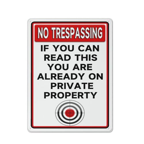 FOSHIN ���^���T�C�� No Trespassing If You Can Read This You Are On Private �A���~�j�E���T�C�� �����O�g�p ���S�x���T�C�� 30.54cm X16"�AMatel9