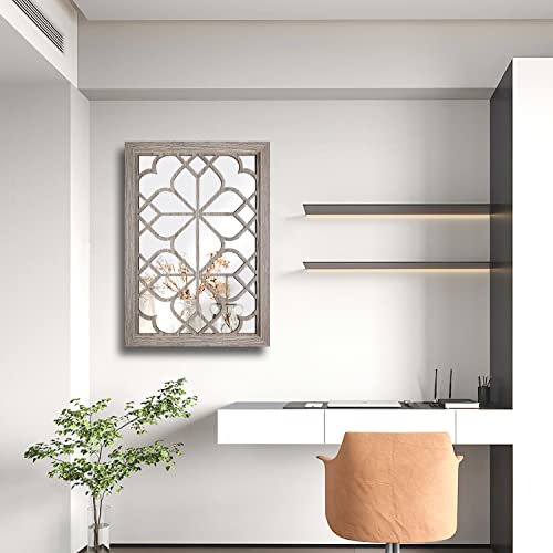 Wocred Set Of 2 Rectangular Wall Mirror,Gorgeous Rustic Farmhouse Accent Mirror,Barn Wood Color Entry Mirror For Bathroom Renovation,Bedrooms,Living Rooms And More(11”X15”) #TOP5