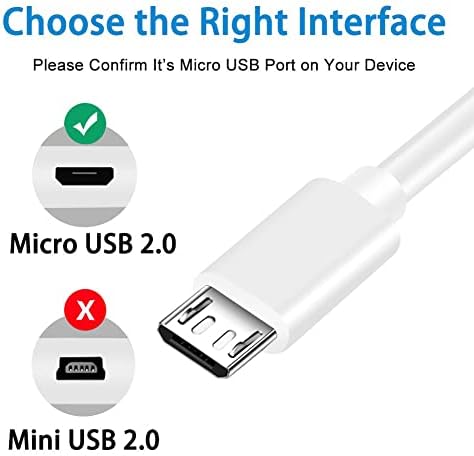 1.5M PS4 Controller Charger Cable, 5FT Micro USB Cable for PS4/PS4 Slim/Pro/DualShock 4, X-box One X/One S, Kindle, Android Phone/Tablet - White