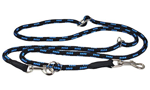 Adjustable Multifunctional Rope Dog Leash 42"-70" (Small; 0.3" (8Mm) Diam, Blue/Black) #TOP1