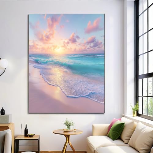 Tableau plage et coucher de soleil Caraïbes pour décoration murale de chambre